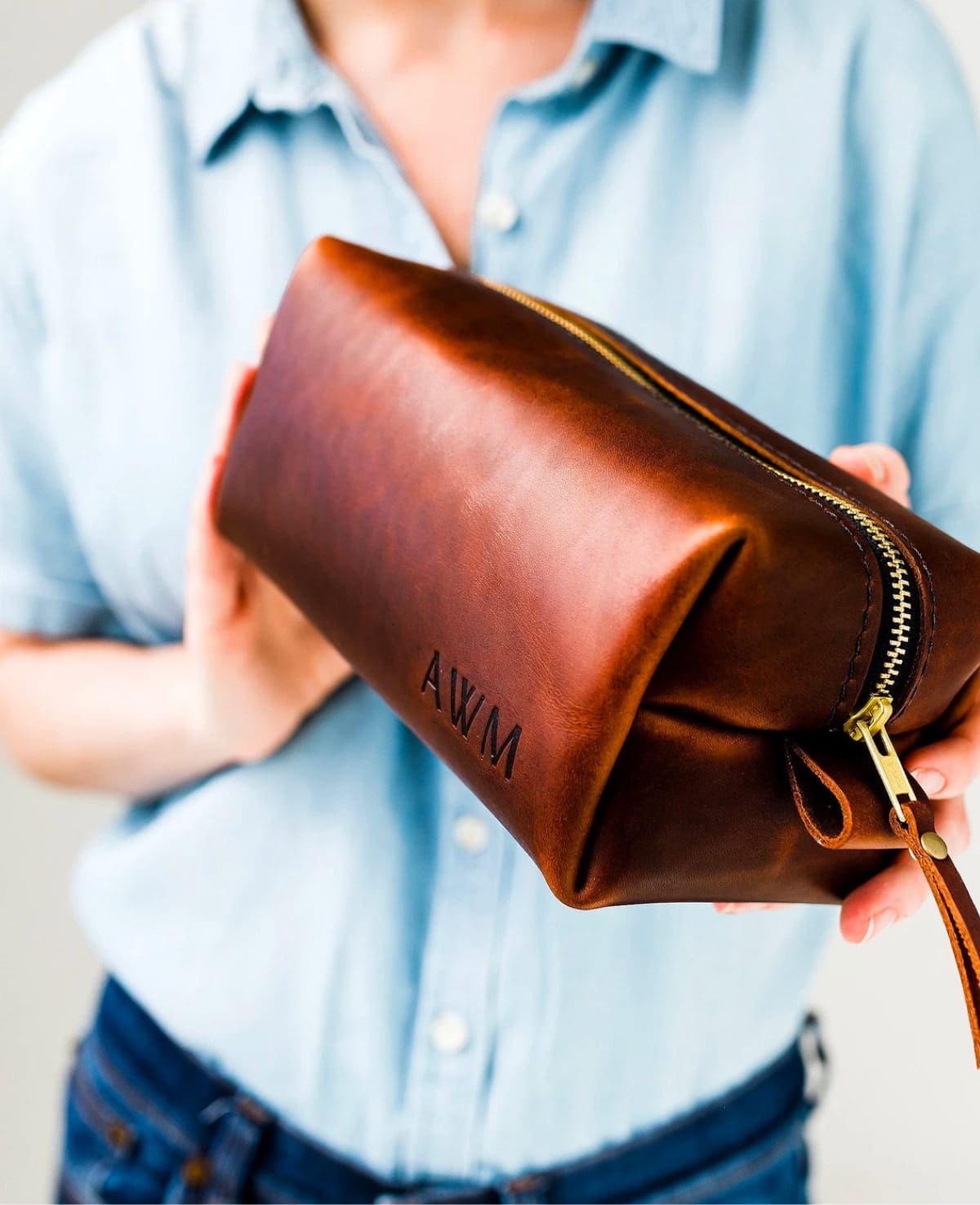 Leather dopp kit bag - Image 2